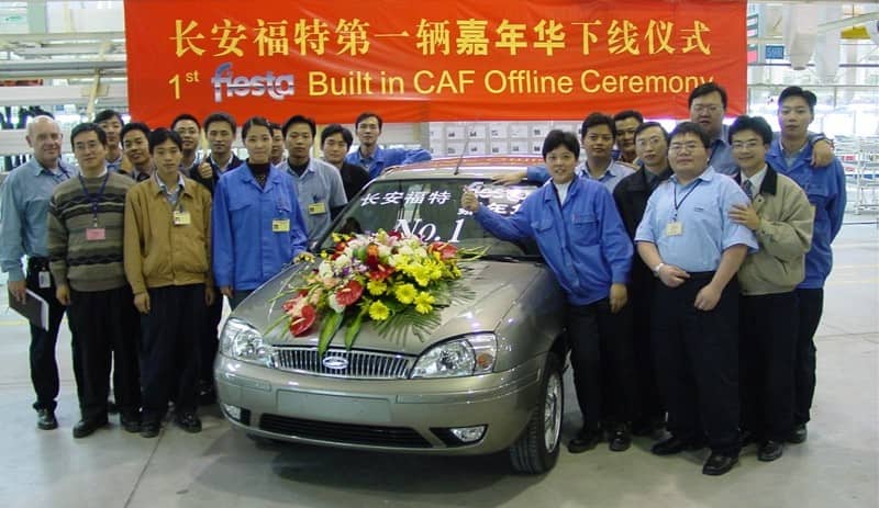 First locally built Ford Fiesta rolling off the assembly on on Jan.18, 2003
