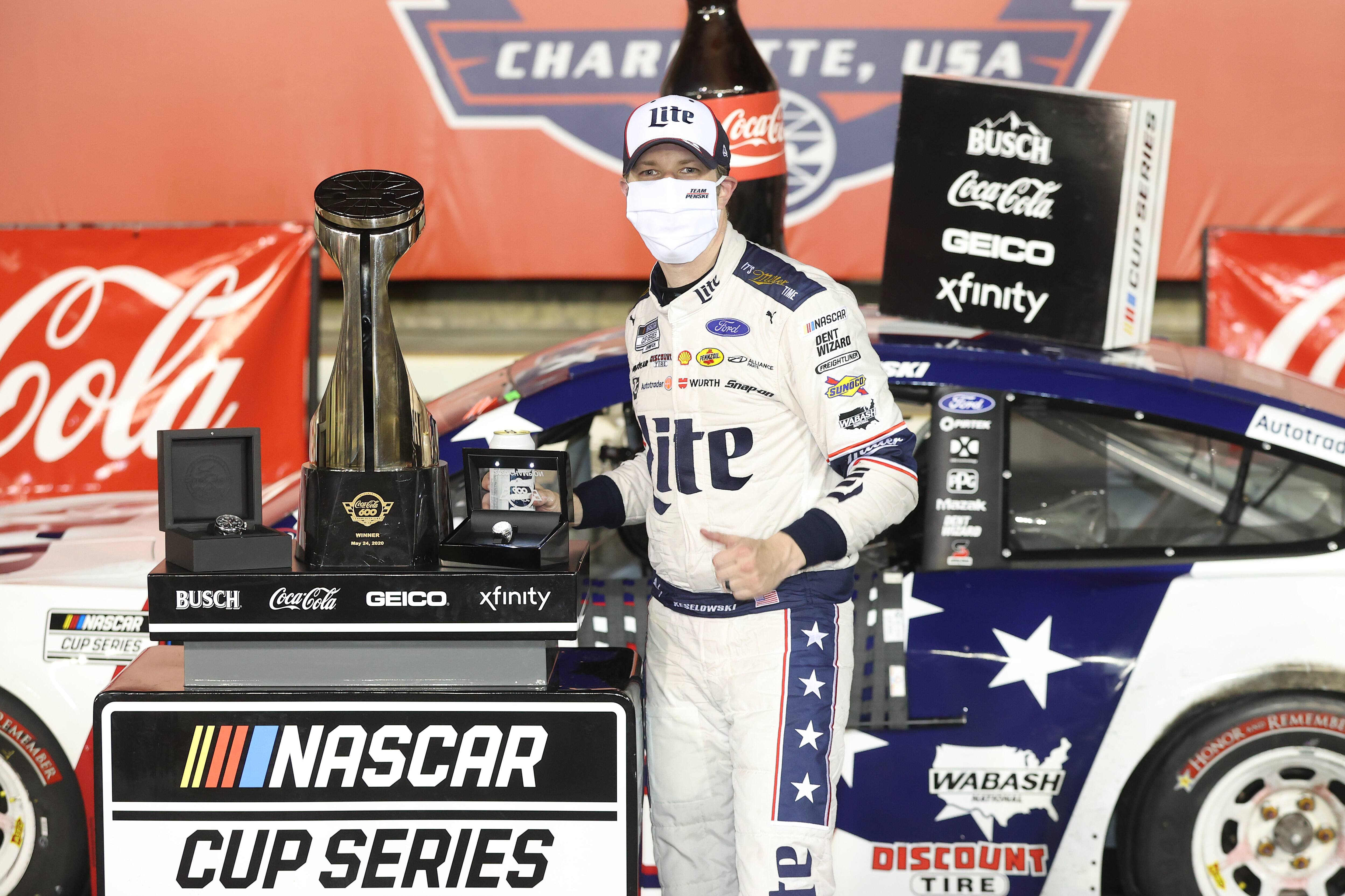 Keselowski was second when the caution flag flew with two laps left, setting up the OT finish. Keselowski was second when the caution flag flew with two laps left, setting up the OT finish.