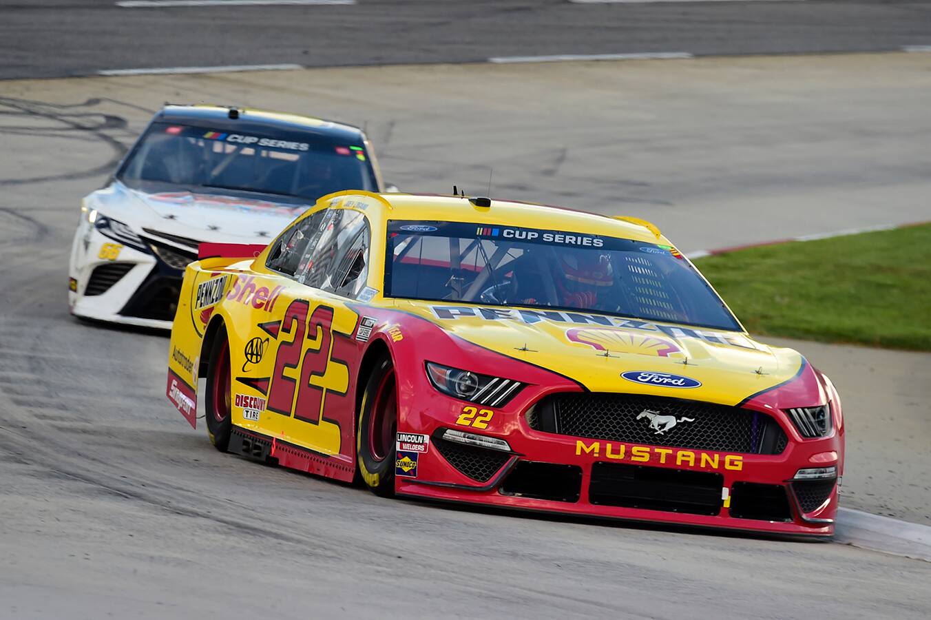 Joey Logano had a dominant Mustang early, winning Stage 1 and leading 234 of the 500 laps. Joey Logano had a dominant Mustang early, winning Stage 1 and leading 234 of the 500 laps.