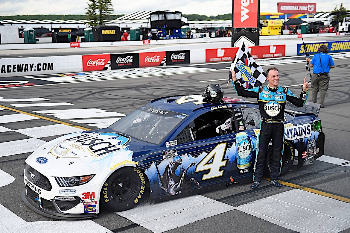 Harvick's win was Ford’s eighth of the season. Ford leads the NASCAR Cup manufacturers standings. Harvick's win was Ford’s eighth of the season. Ford leads the NASCAR Cup manufacturers standings.