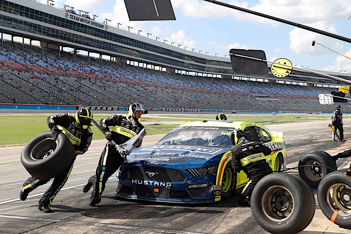 Penske's Ryan Blaney, who won the first two stages and led a race-best 150 laps, finished seventh. Penske's Ryan Blaney, who won the first two stages and led a race-best 150 laps, finished seventh.