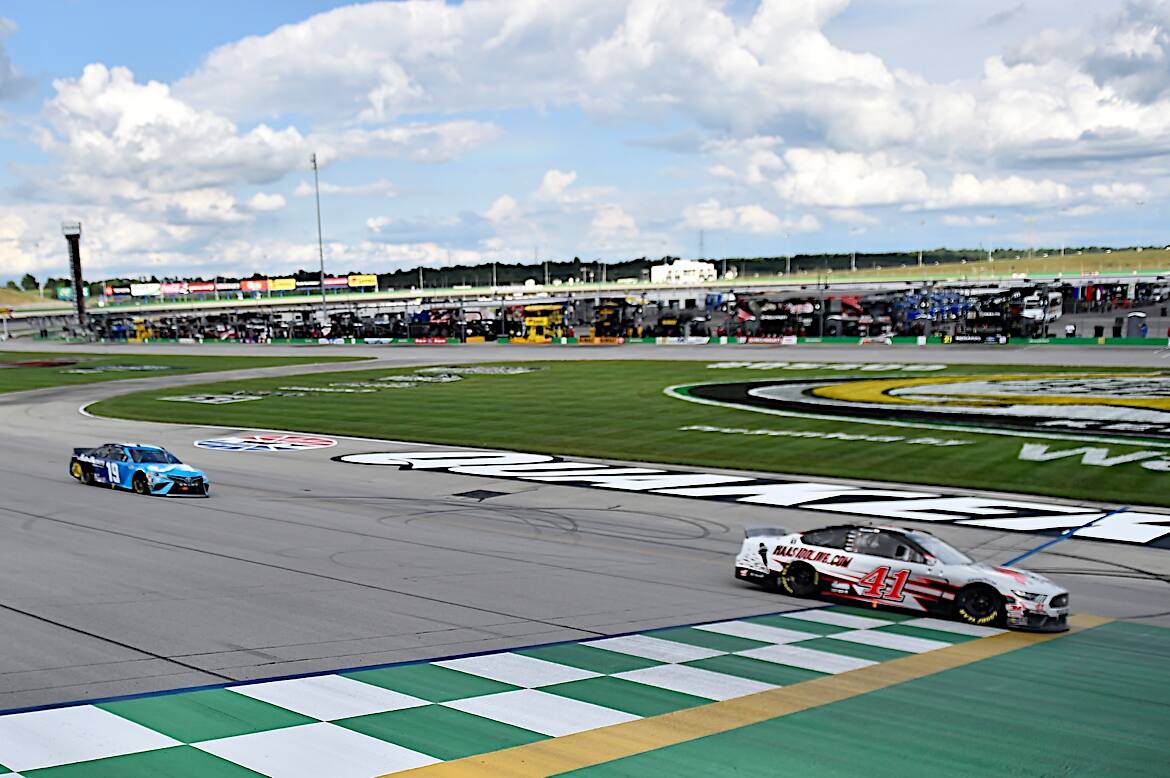 He went from sixth place on the final restart, making a daring four-wide pass on the final lap. He went from sixth place on the final restart, making a daring four-wide pass on the final lap.