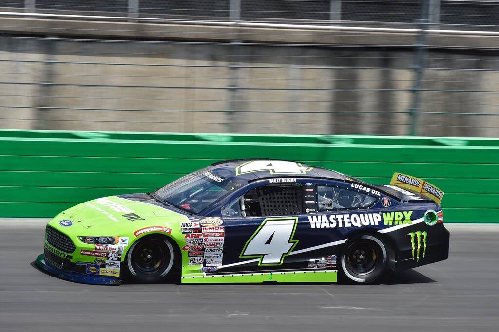 Hailie Deegan was running in the top five before being spun out in the final 20 laps. Hailie Deegan was running in the top five before being spun out in the final 20 laps.