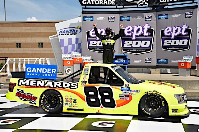 Crafton took his F-150 to the checkered flag for his first win this season and 15th of his career. Crafton took his F-150 to the checkered flag for his first win this season and 15th of his career.