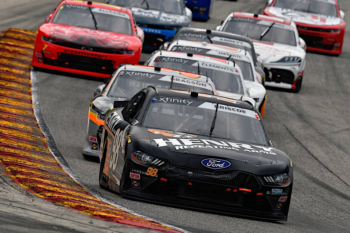 SHR's Chase Briscoe battled from back in the field to finish strong in third place. SHR's Chase Briscoe battled from back in the field to finish strong in third place.