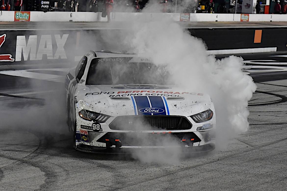 SHR's Chase Briscoe came from behind late to win Friday night's Xfinity Series race at Bristol. SHR's Chase Briscoe came from behind late to win Friday night's Xfinity Series race at Bristol.