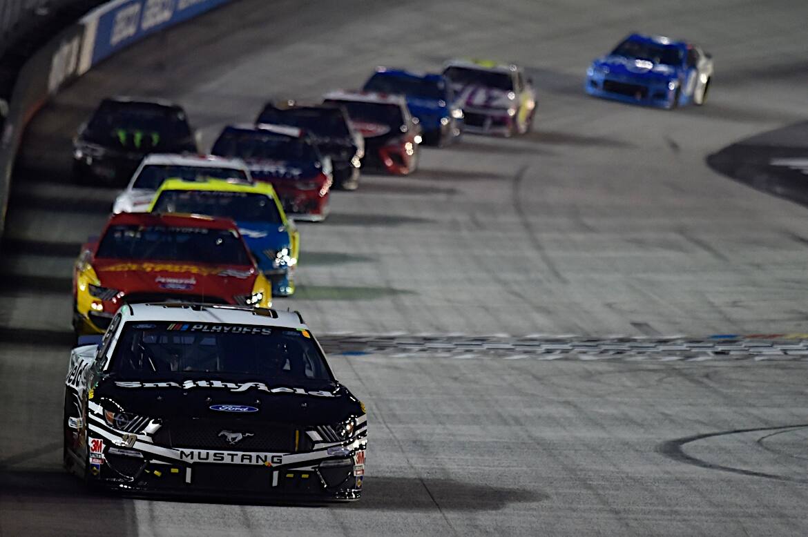 SHR's Aric Almirola (fifth) and Clint Bowyer (sixth) were also in the top 10. SHR's Aric Almirola (fifth) and Clint Bowyer (sixth) were also in the top 10.