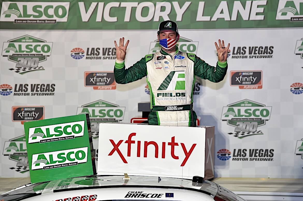 SHR's Chase Briscoe dominated the first race of the NASCAR Xfinity Series Playoffs. SHR's Chase Briscoe dominated the first race of the NASCAR Xfinity Series Playoffs.