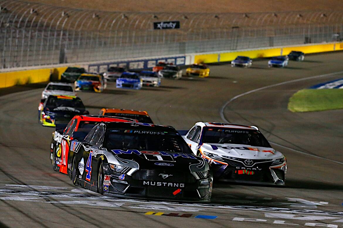 Stewart-Haas Racing's Kevin Harvick was 10th in the first race of the Round of 12 playoffs. Stewart-Haas Racing's Kevin Harvick was 10th in the first race of the Round of 12 playoffs.
