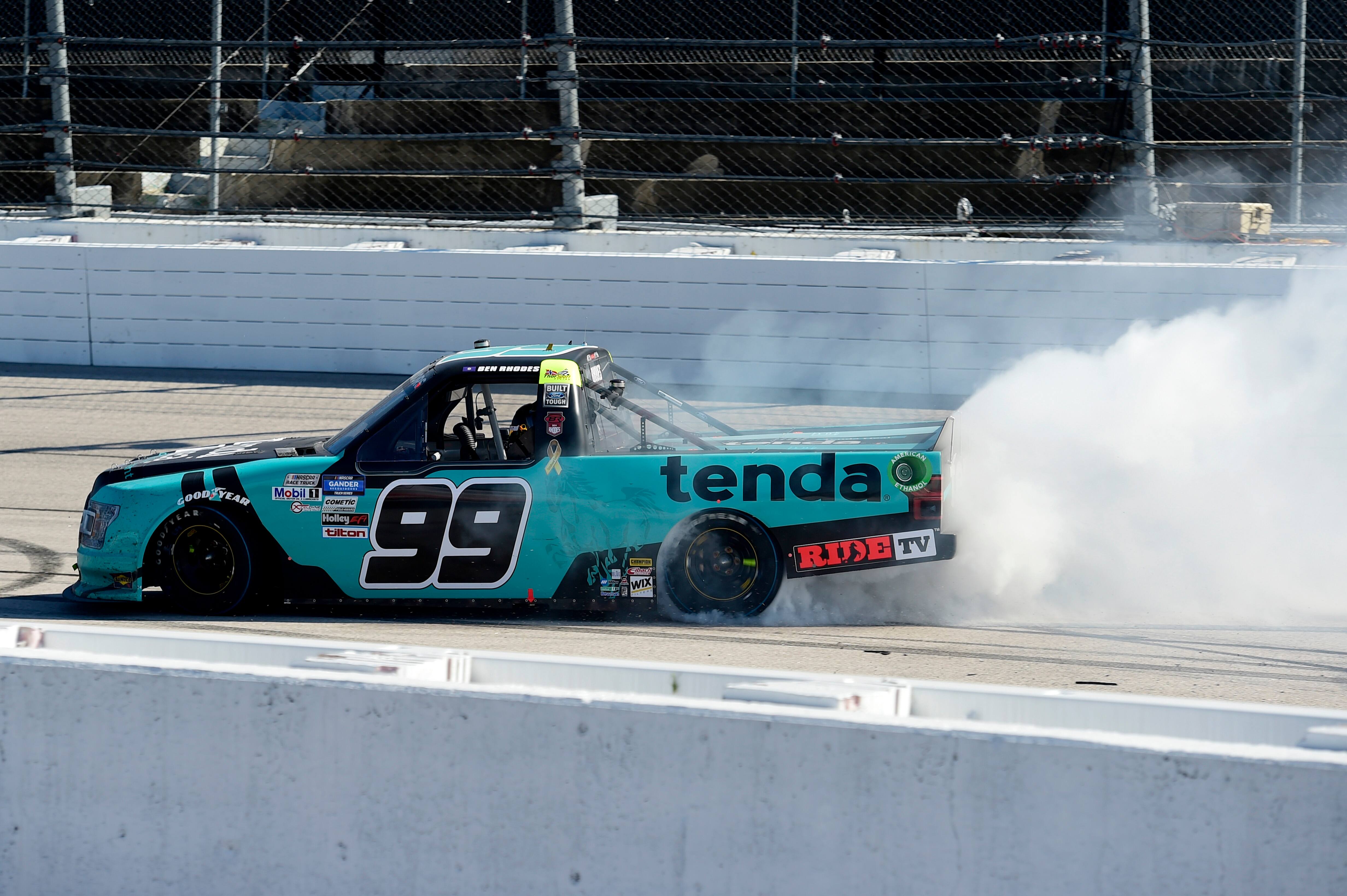 ThorSport's Grant Enfinger finished fourth and DGR-Crosley's Todd Gilliland finished seventh. ThorSport's Grant Enfinger finished fourth and DGR-Crosley's Todd Gilliland finished seventh.