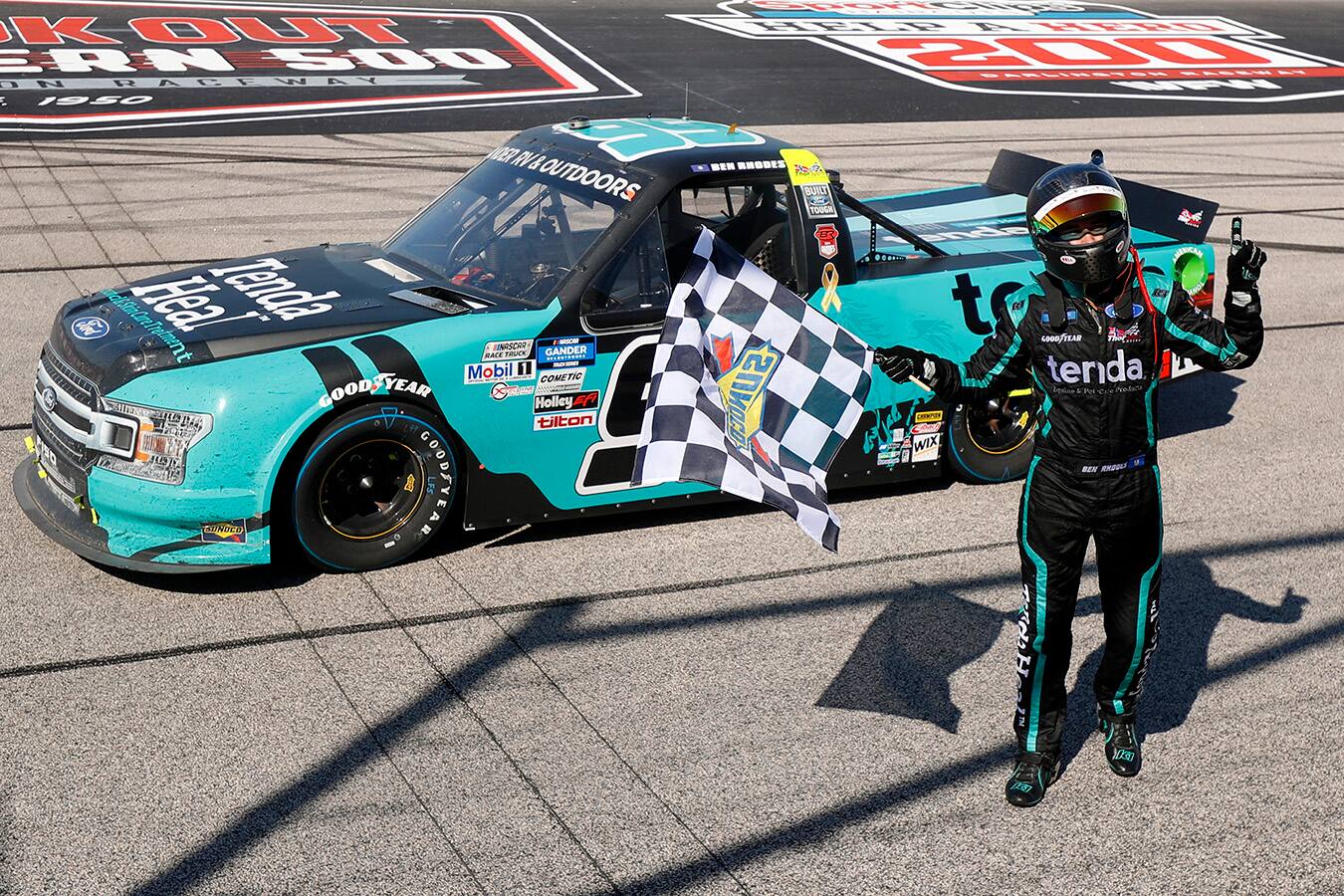In NASCAR Trucks, ThorSport’s Ben Rhodes won his first races of the year to clinch a playoff spot. In NASCAR Trucks, ThorSport’s Ben Rhodes won his first races of the year to clinch a playoff spot.