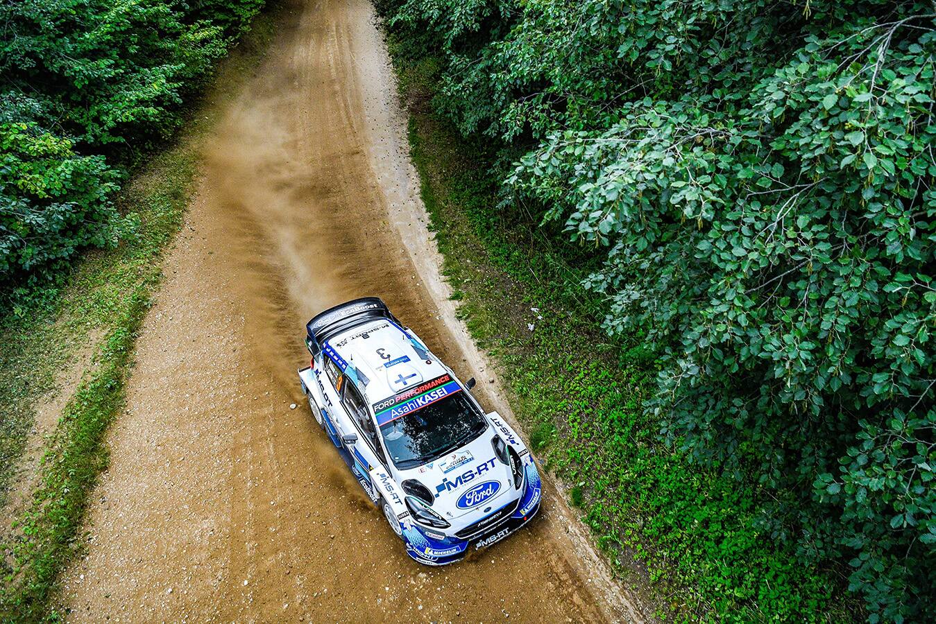 A trio of M-Sport Ford World Rally Team Fiestas finished in the top 10.. A trio of M-Sport Ford World Rally Team Fiestas finished in the top 10..