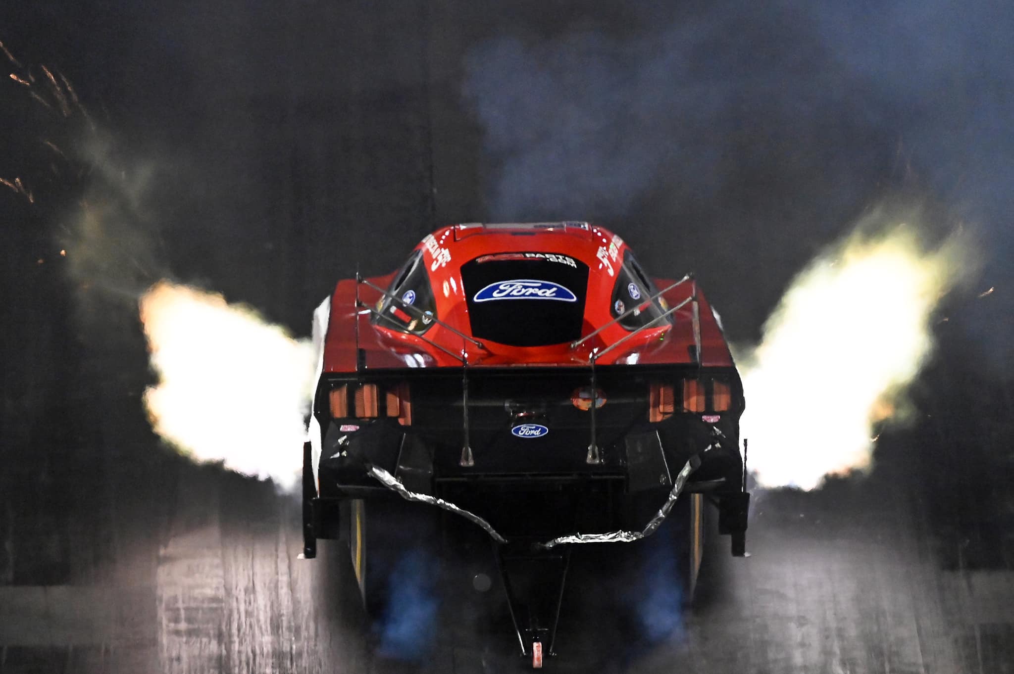 Mustang drivers Tim Wilkerson and Bob Tasca III were eliminated in the opening round in NHRA action. Mustang drivers Tim Wilkerson and Bob Tasca III were eliminated in the opening round in NHRA action.