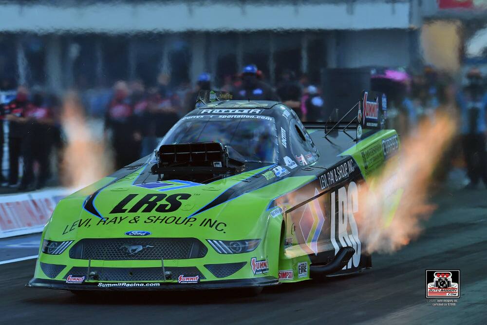 Fellow Mustang driver Tim Wilkerson was knocked out in the first round. Fellow Mustang driver Tim Wilkerson was knocked out in the first round.