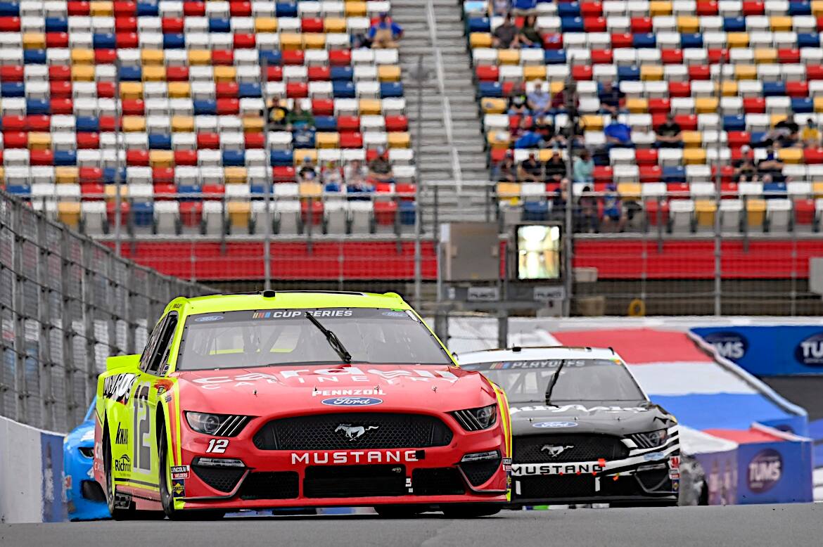 Penske's Ryan Blaney (fifth), Stewart-Haas’ Cole Custer (ninth) and Clint Bowyer (10th) joined him. Penske's Ryan Blaney (fifth), Stewart-Haas’ Cole Custer (ninth) and Clint Bowyer (10th) joined him.