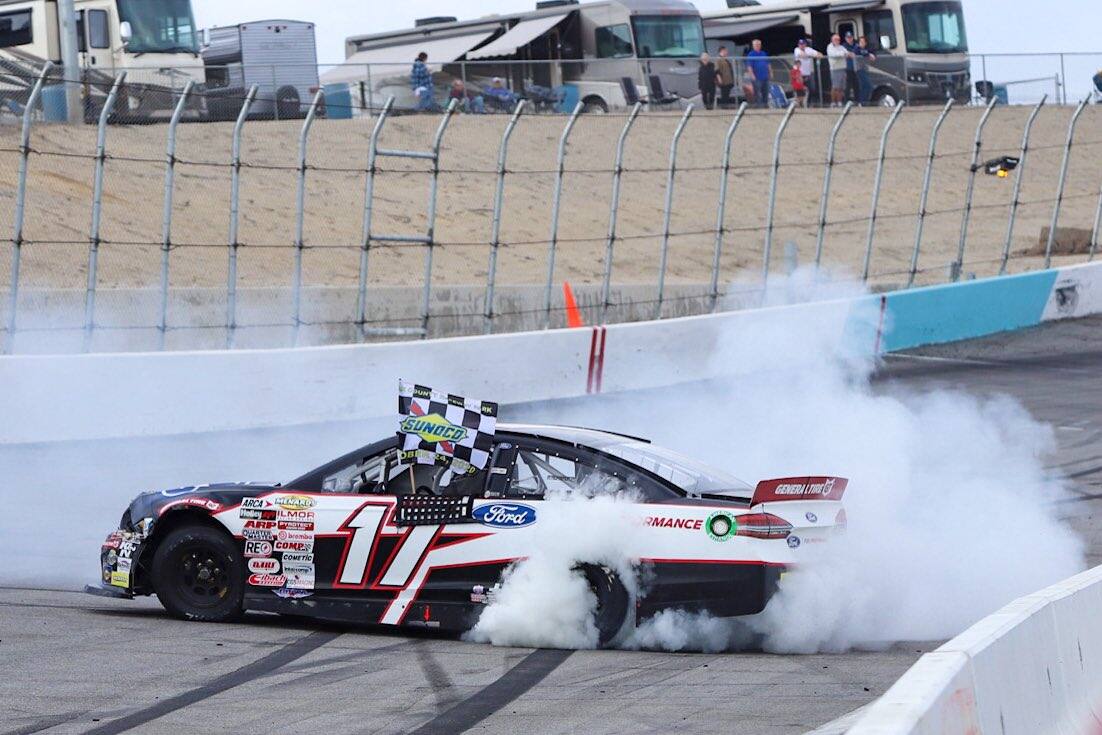 DGR-Crosley's Taylor Gray scored his first career ARCA West series win at Bakersfield, California. DGR-Crosley's Taylor Gray scored his first career ARCA West series win at Bakersfield, California.