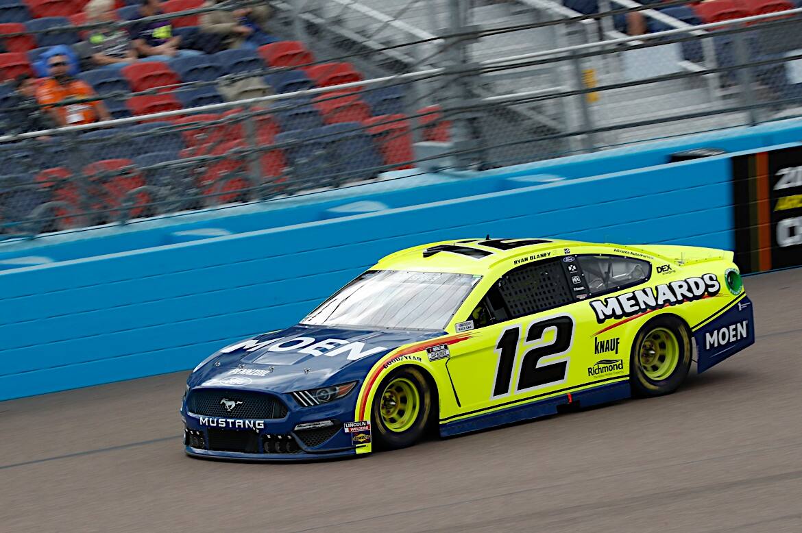 Five Mustangs finished in the top 10, including their Penske teammate Ryan Blaney (sixth). Five Mustangs finished in the top 10, including their Penske teammate Ryan Blaney (sixth).
