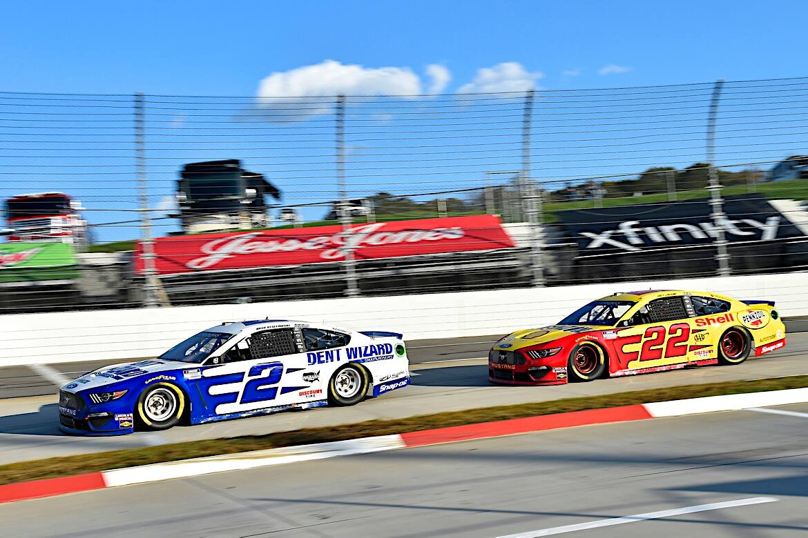 Logano and Keselowski will battle Chevy's Chase Elliott and Toyota's Denny Hamlin for the title. Logano and Keselowski will battle Chevy's Chase Elliott and Toyota's Denny Hamlin for the title.