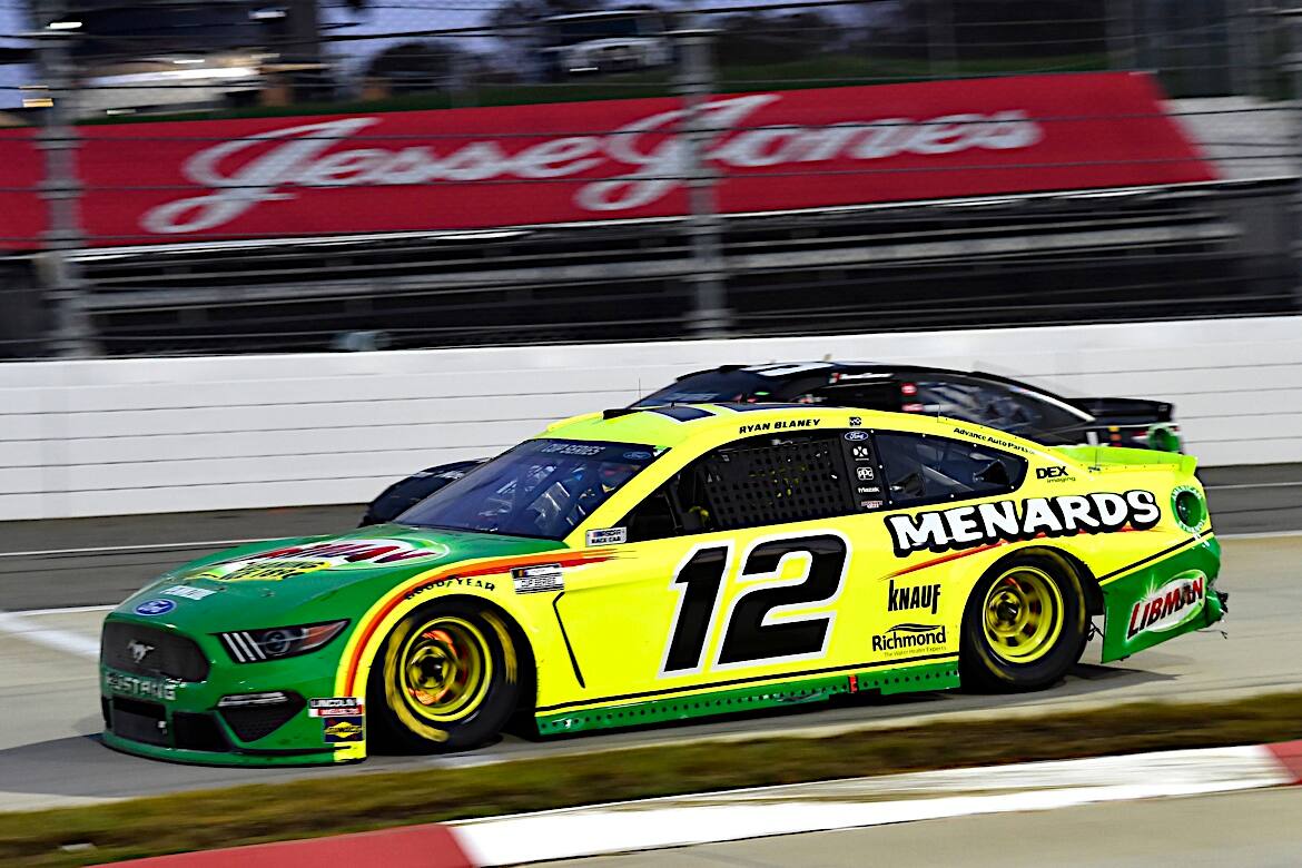 Team Penske's Ryan Blaney led six Mustangs in the top 10 at Martinsville Sunday. Team Penske's Ryan Blaney led six Mustangs in the top 10 at Martinsville Sunday.