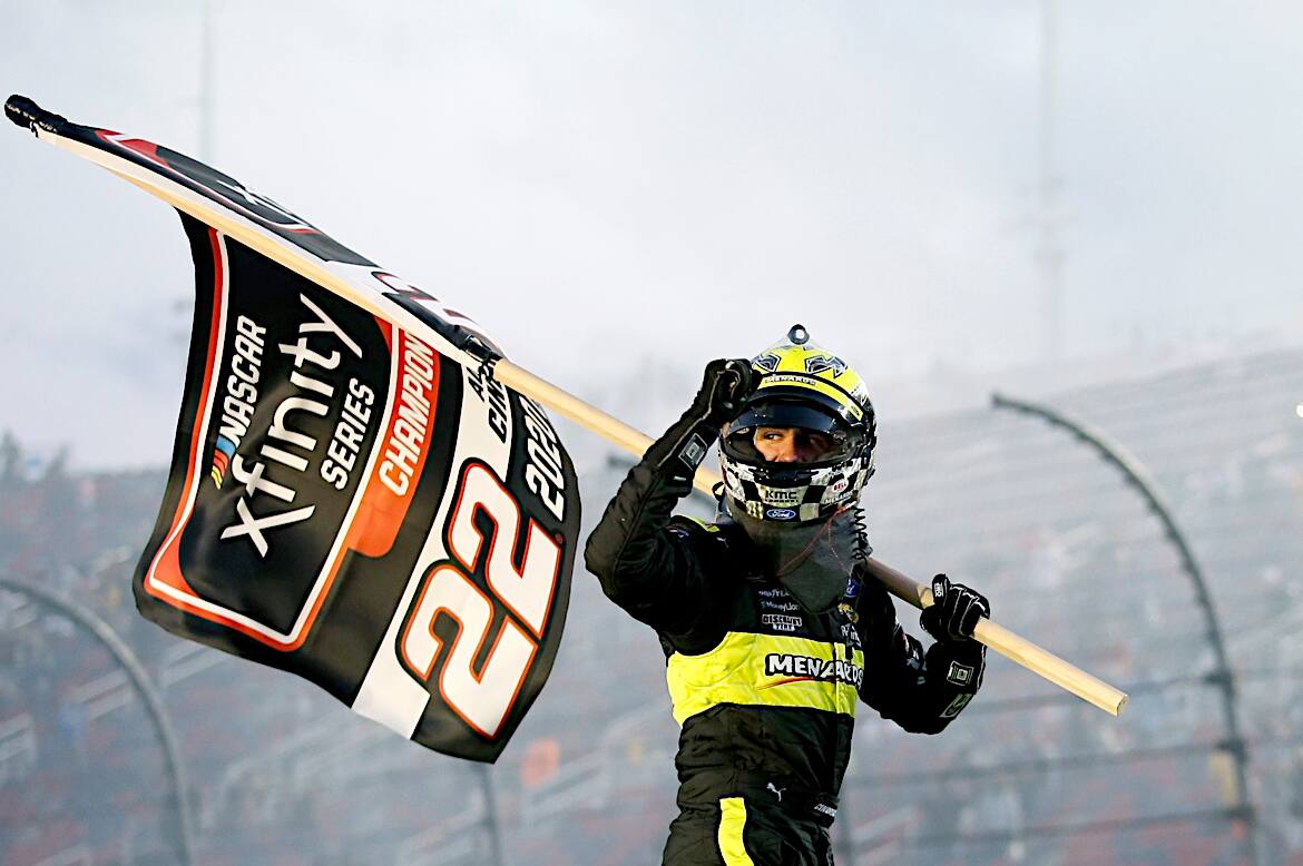 Team Penske's Austin Cindric captured his first NASCAR Xfinity championship with a stirring OT win. Team Penske's Austin Cindric captured his first NASCAR Xfinity championship with a stirring OT win.