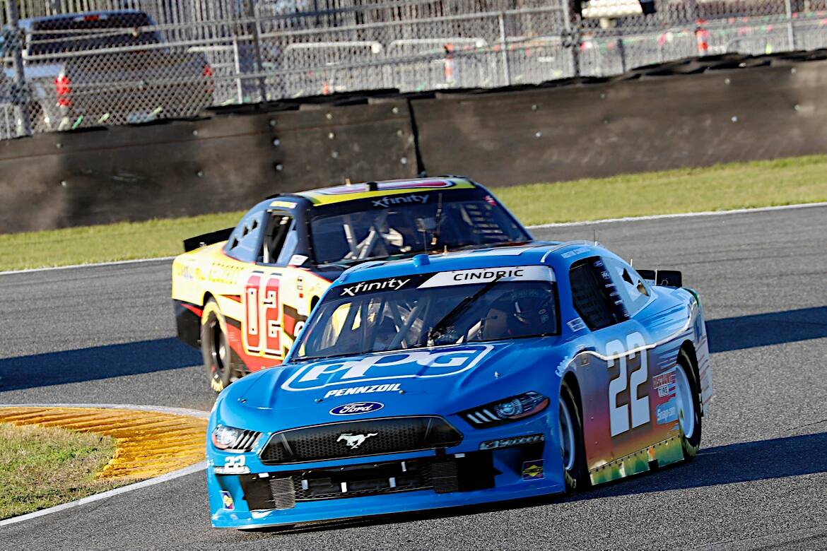 Team Penske's Austin Cindric fell just short of winning his second straight Xfinity Series race. Team Penske's Austin Cindric fell just short of winning his second straight Xfinity Series race.