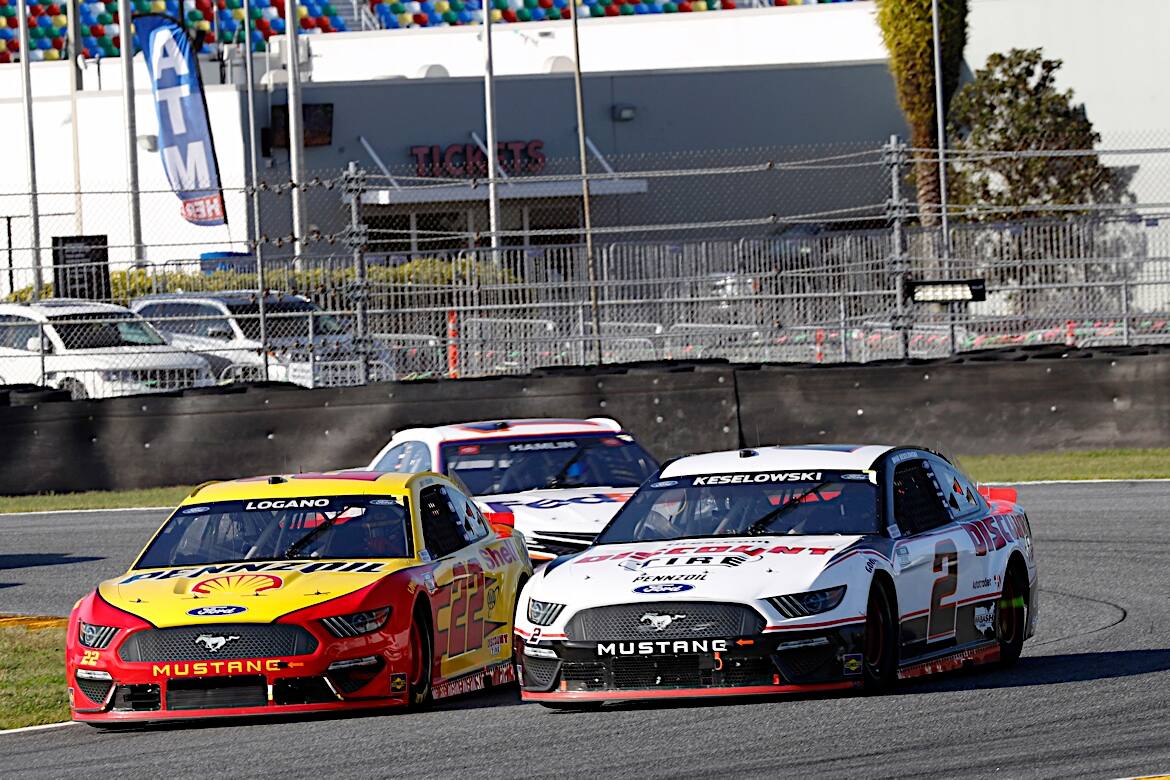 Logano led 10 laps, second-most of any driver, but he was passed coming to the white flag. Logano led 10 laps, second-most of any driver, but he was passed coming to the white flag.