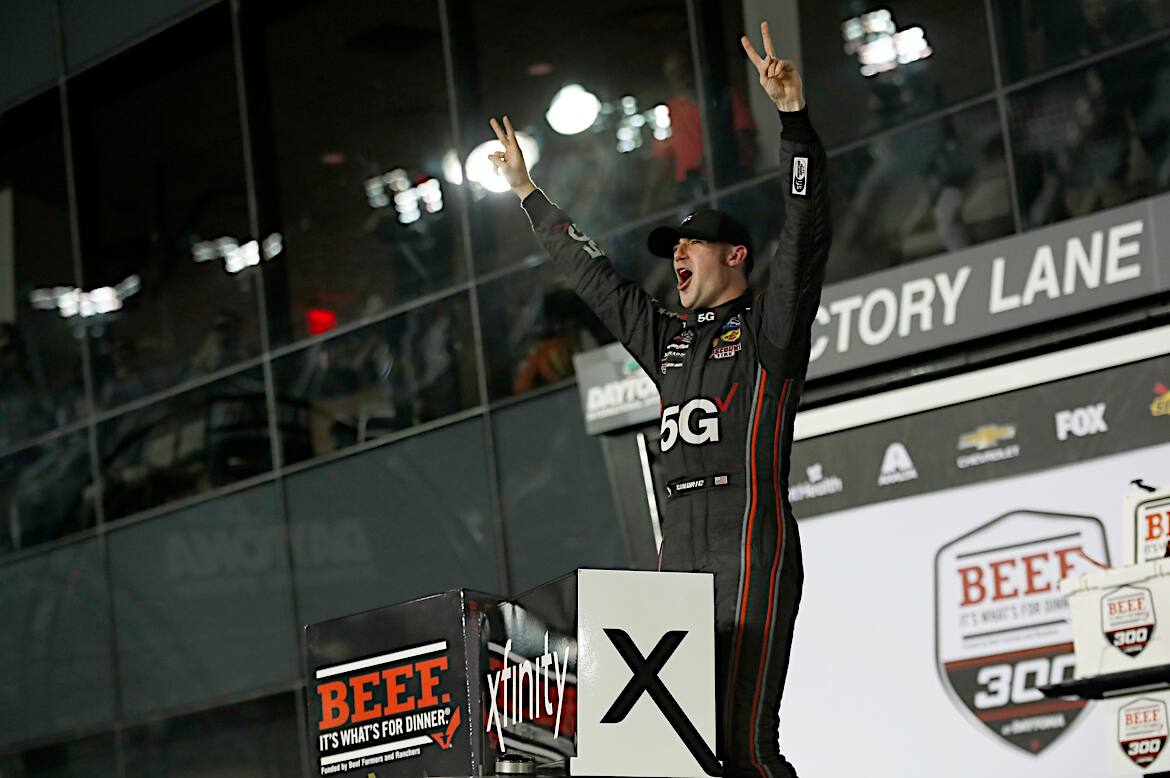 Cindric kicked off his NASCAR Xfinity Series title defense with an OT win at Daytona. Cindric kicked off his NASCAR Xfinity Series title defense with an OT win at Daytona.