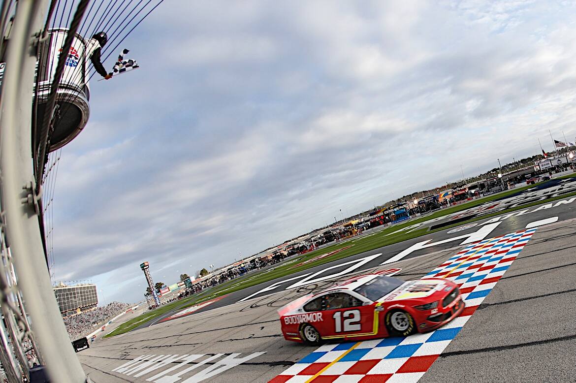 Blaney roared past a dominant Kyle Larson on the 317th of 325 laps to win Sunday. Blaney roared past a dominant Kyle Larson on the 317th of 325 laps to win Sunday.