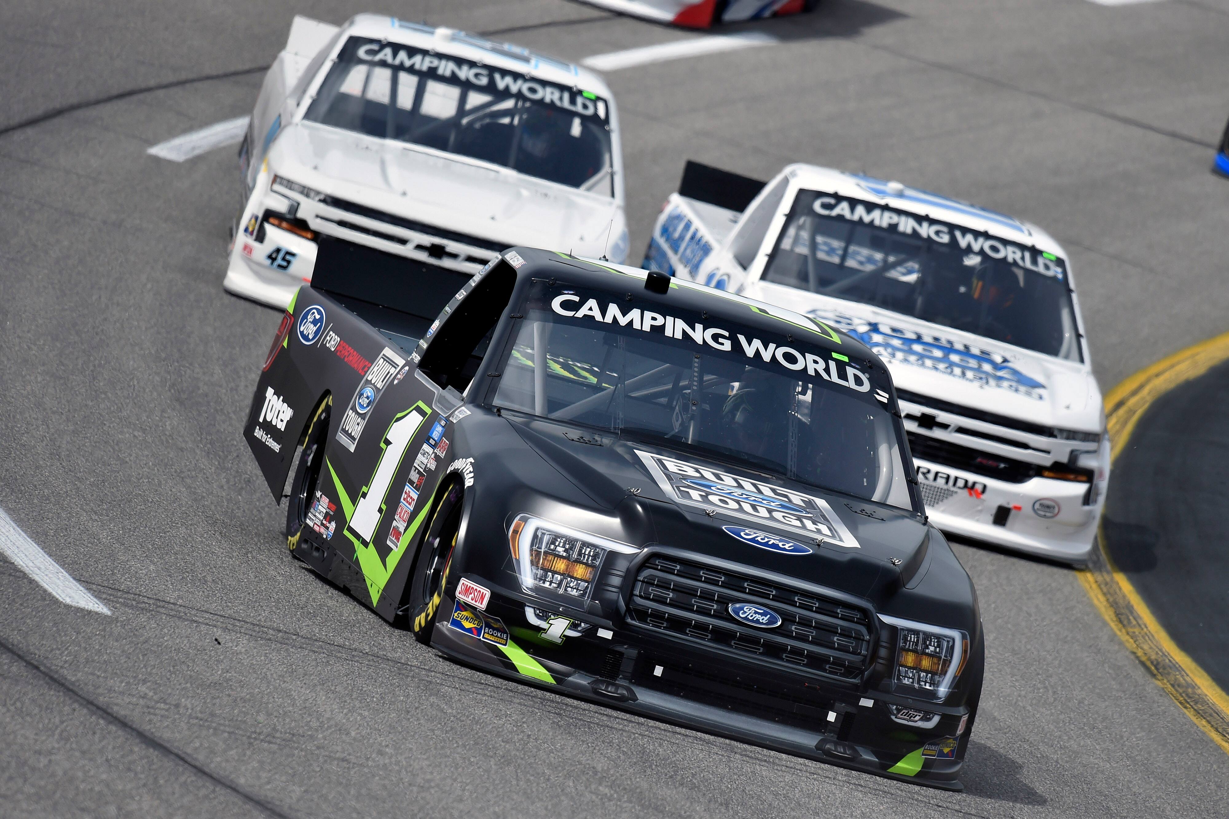 Both Hailie Deegan (17th) and Tanner Gray (24th) were involved in on-track incidents. Both Hailie Deegan (17th) and Tanner Gray (24th) were involved in on-track incidents.