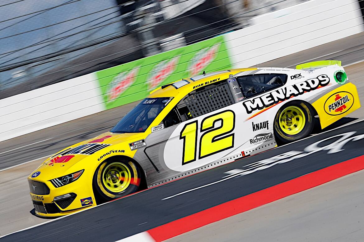 A late-race pit road penalty shuffled Blaney out of contention, as he finished 11th. A late-race pit road penalty shuffled Blaney out of contention, as he finished 11th.
