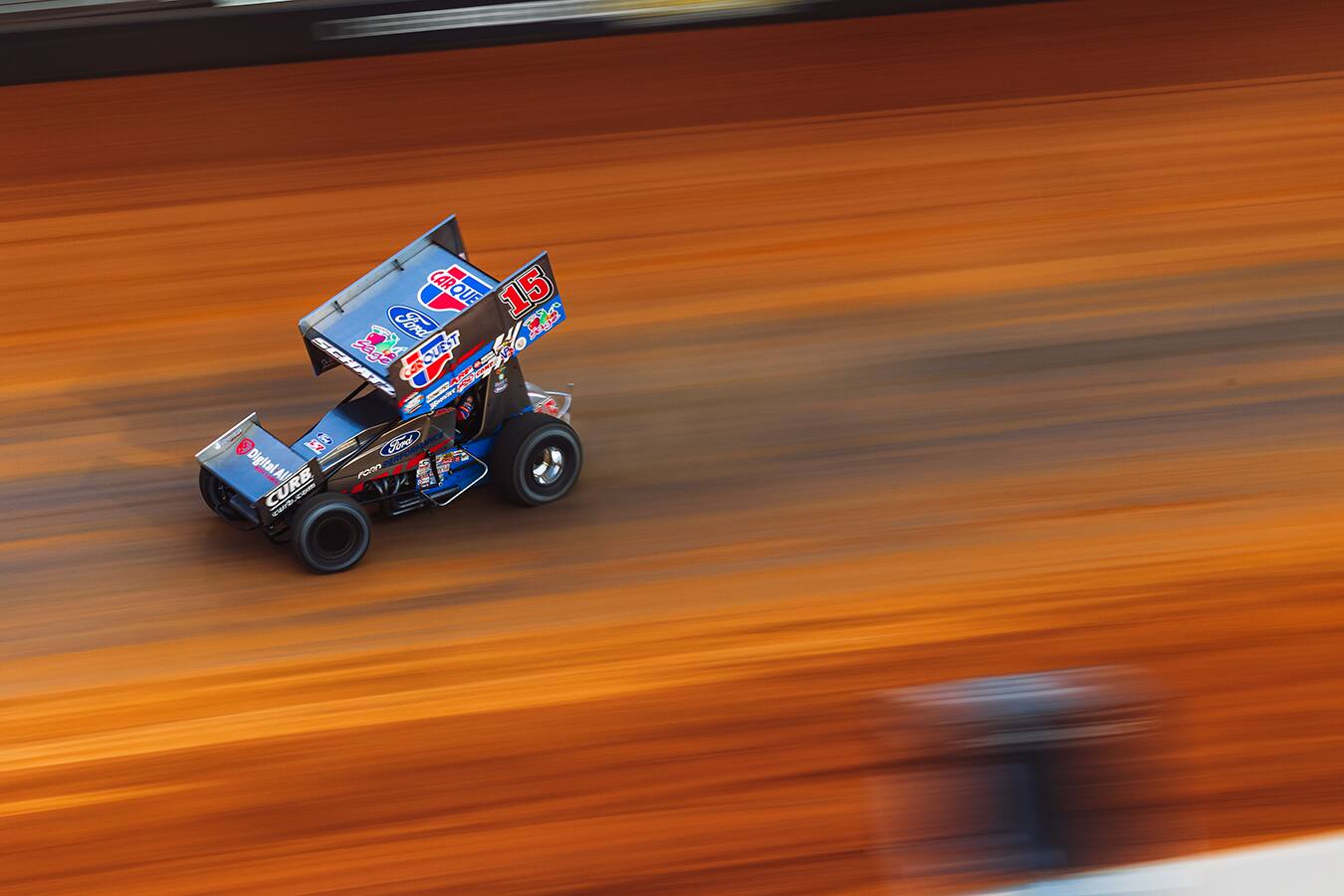 In World of Outlaws at Bristol, Donny Schatz finished fifth on Friday and second on Sunday.