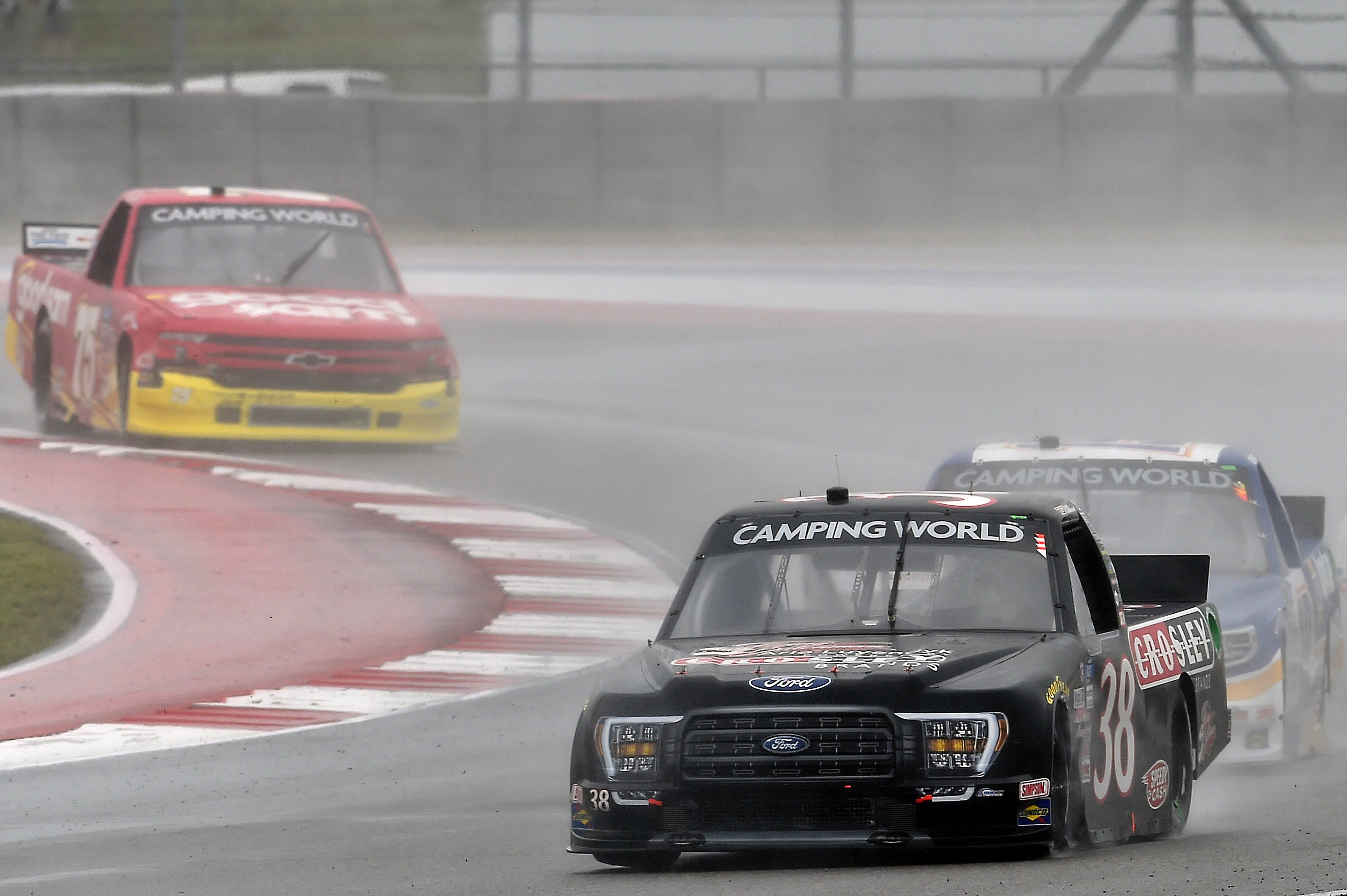 Todd Gilliland won Stage 1 and led eight laps in his first NASCAR Camping World Truck Series win. Todd Gilliland won Stage 1 and led eight laps in his first NASCAR Camping World Truck Series win.