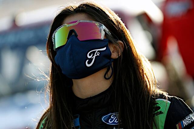 She restarted 14th in OT but spun after contact with a competitor on the white flag lap. She restarted 14th in OT but spun after contact with a competitor on the white flag lap.