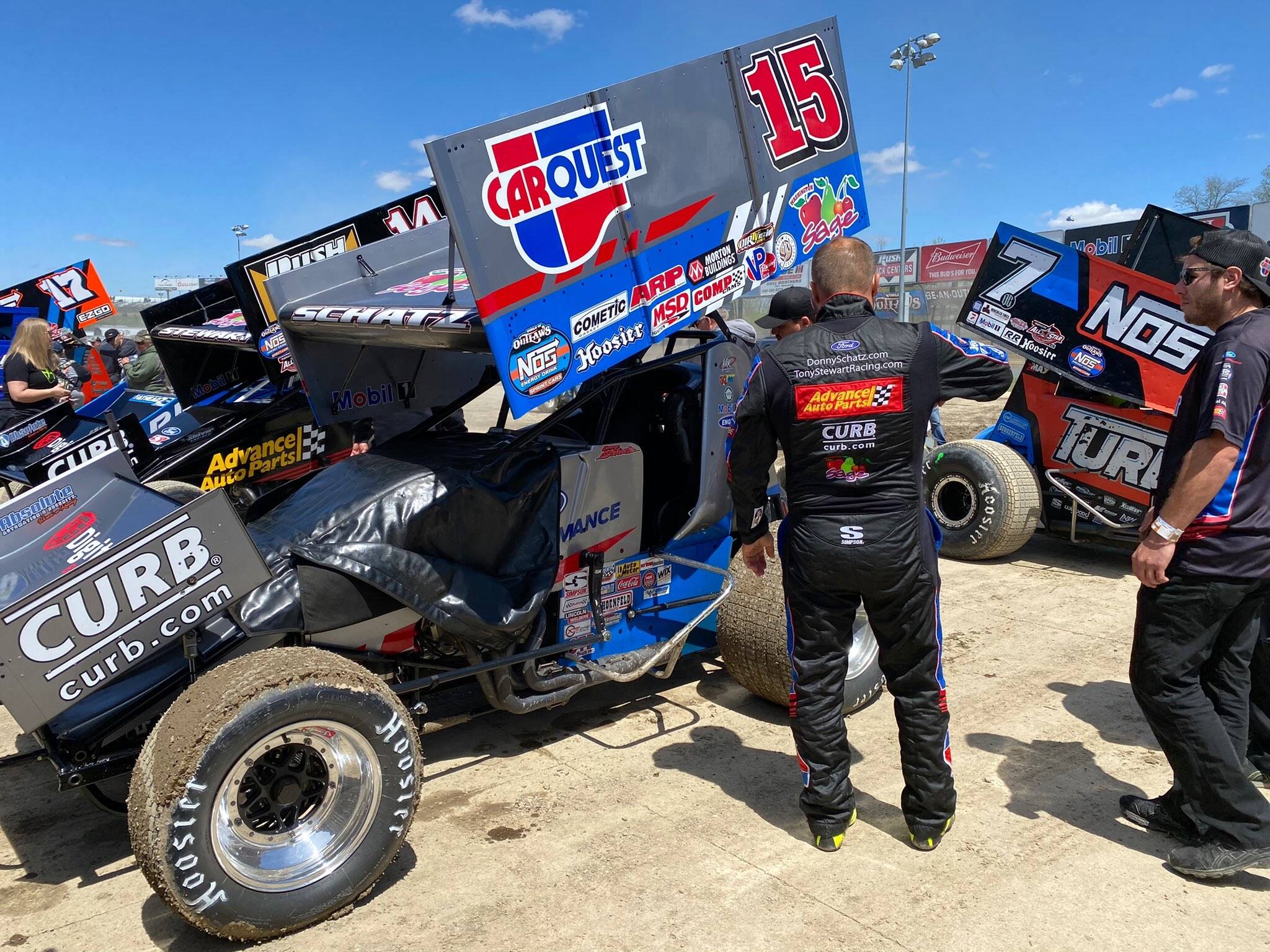 In World of Outlaws, Donny Schatz finished third in back-to-back races at Eldora Saturday. In World of Outlaws, Donny Schatz finished third in back-to-back races at Eldora Saturday.