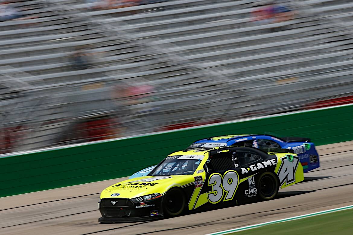Ryan Sieg (12th) and Riley Herbst (19th) were ninth and 10th respectively with 11 laps to go. Ryan Sieg (12th) and Riley Herbst (19th) were ninth and 10th respectively with 11 laps to go.