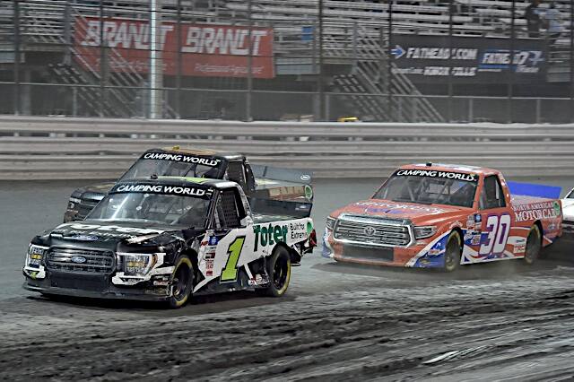 Hailie Deegan finished 21st after being involved in two multi-truck accidents in the final laps. Hailie Deegan finished 21st after being involved in two multi-truck accidents in the final laps.