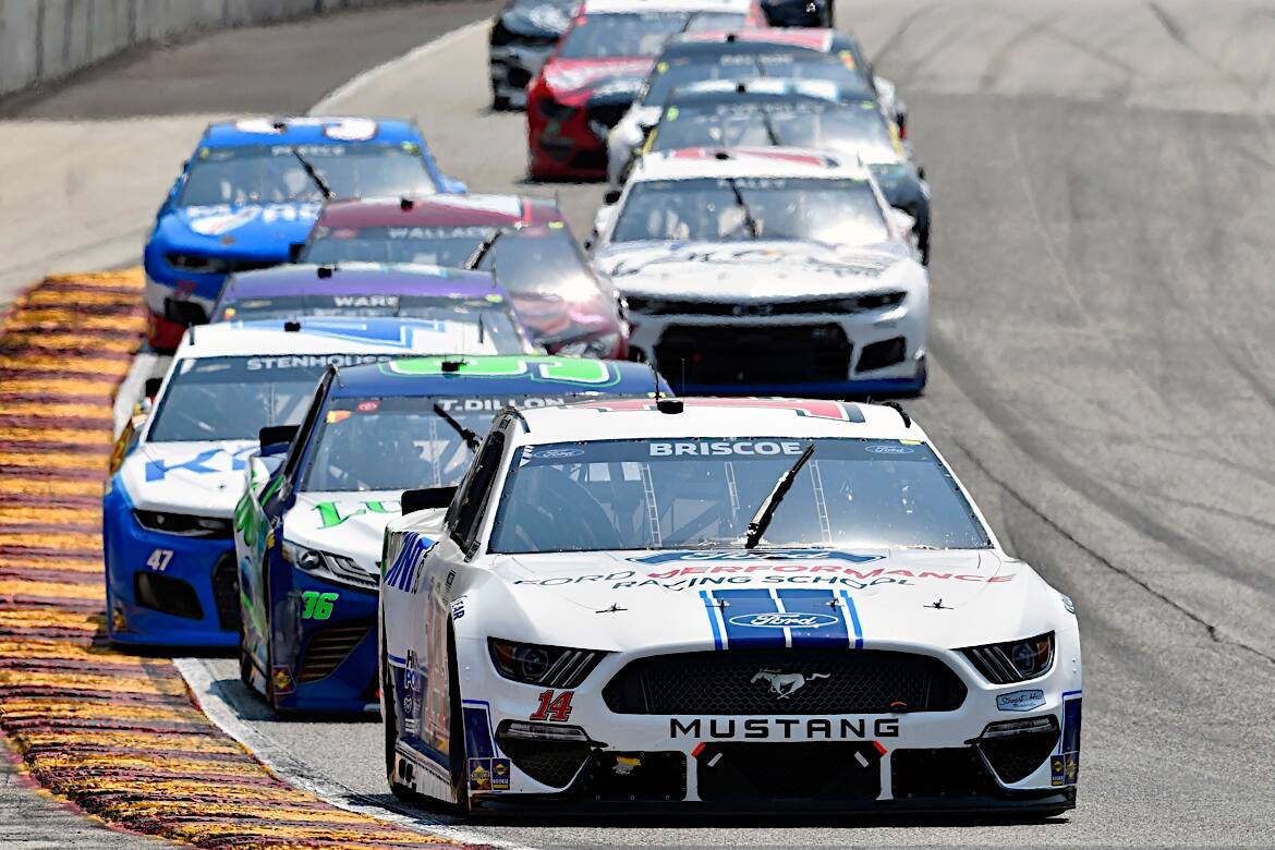 In the NASCAR Cup Series, Chase Briscoe (sixth) and Matt DiBenedetto (10th) led the Ford effort. In the NASCAR Cup Series, Chase Briscoe (sixth) and Matt DiBenedetto (10th) led the Ford effort.