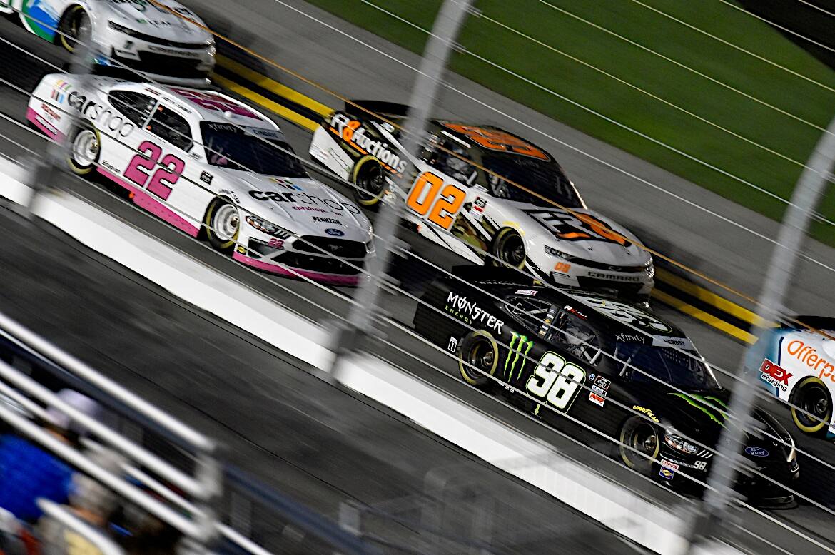 He led nine laps during Stage 2 and increased his lead to 68 points for the final playoff position. He led nine laps during Stage 2 and increased his lead to 68 points for the final playoff position.