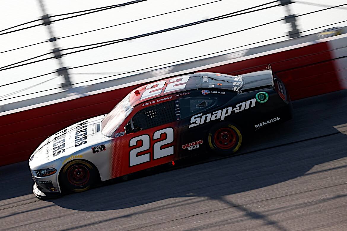 In the NASCAR Xfinity Series, Austin Cindric led Ford with a third-place finish in overtime. In the NASCAR Xfinity Series, Austin Cindric led Ford with a third-place finish in overtime.