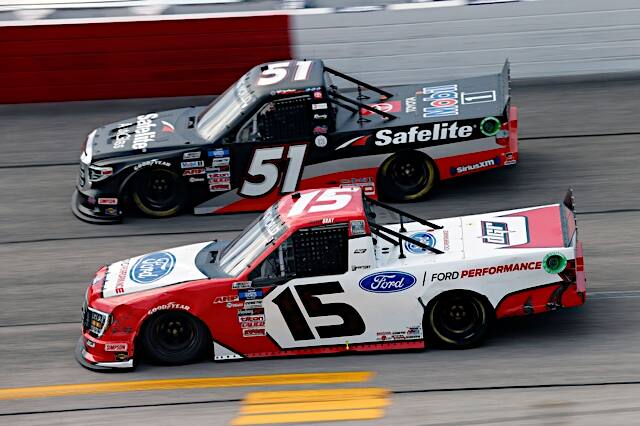 Tanner Gray was running in the top-10 late, but a flat tire resulted in a 24th-place finish. Tanner Gray was running in the top-10 late, but a flat tire resulted in a 24th-place finish.
