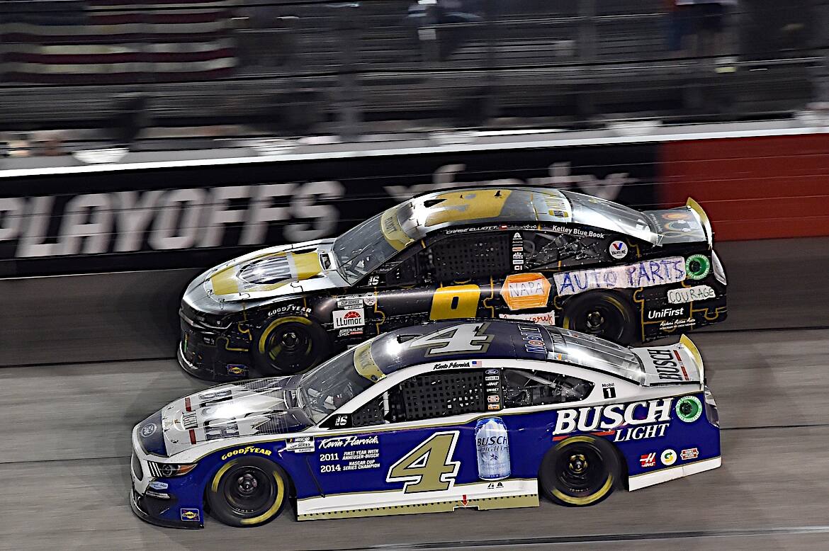 In the NASCAR Cup Series, Kevin Harvick (fifth) topped Ford in the playoff opener at Darlington. In the NASCAR Cup Series, Kevin Harvick (fifth) topped Ford in the playoff opener at Darlington.