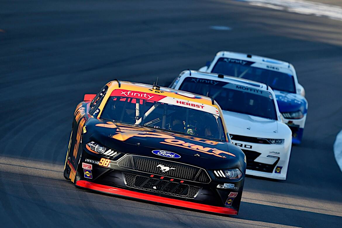 Ford’s other playoff driver, Riley Herbst, was collected in a Stage 1 wreck and finished 33rd. Ford’s other playoff driver, Riley Herbst, was collected in a Stage 1 wreck and finished 33rd.