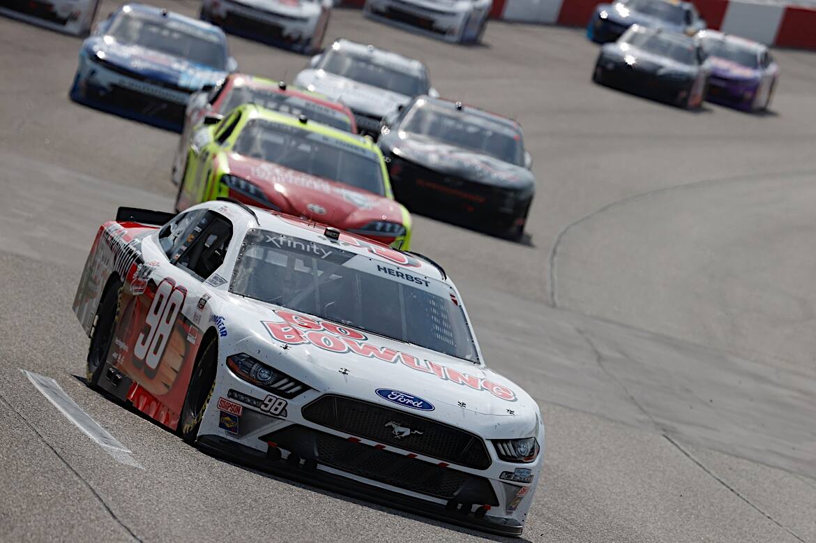 In the NASCAR Xfinity Series, Riley Herbst led Ford with a fifth-place finish. In the NASCAR Xfinity Series, Riley Herbst led Ford with a fifth-place finish.