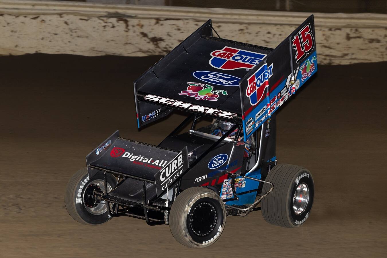 In World of Outlaws sprint car racing, Donny Schatz finished fourth on Saturday. In World of Outlaws sprint car racing, Donny Schatz finished fourth on Saturday.