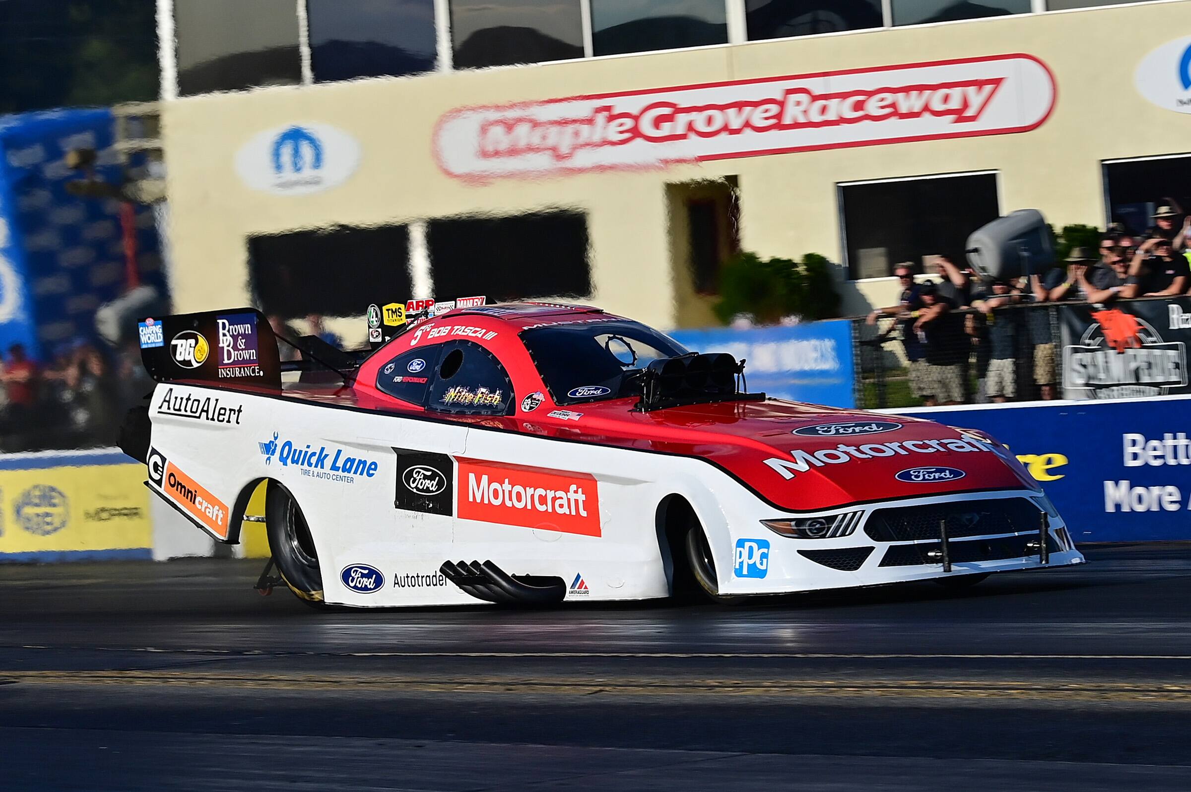 Bob Tasca III and Tim Wilkerson were both knocked out in the opening round at Maple Grove Raceway. Bob Tasca III and Tim Wilkerson were both knocked out in the opening round at Maple Grove Raceway.