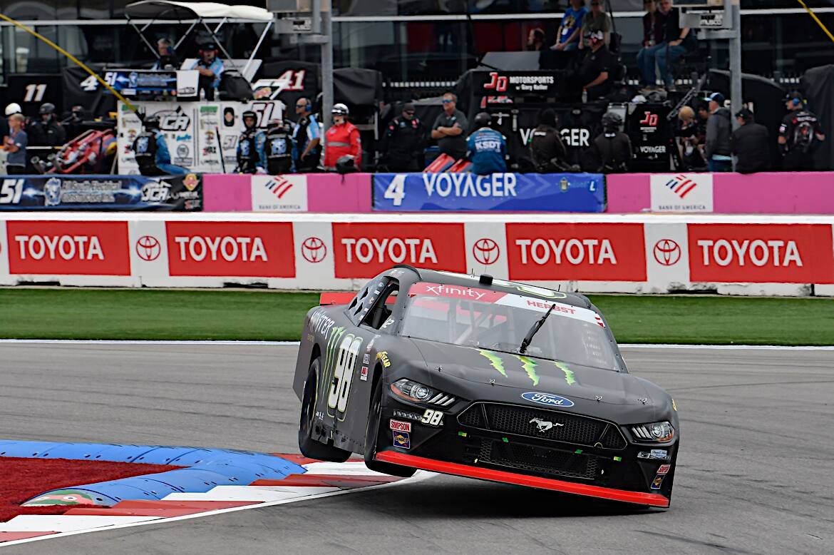 Riley Herbst (34th) needed a win to advance, but had a mechanical issue seven laps from the finish. Riley Herbst (34th) needed a win to advance, but had a mechanical issue seven laps from the finish.