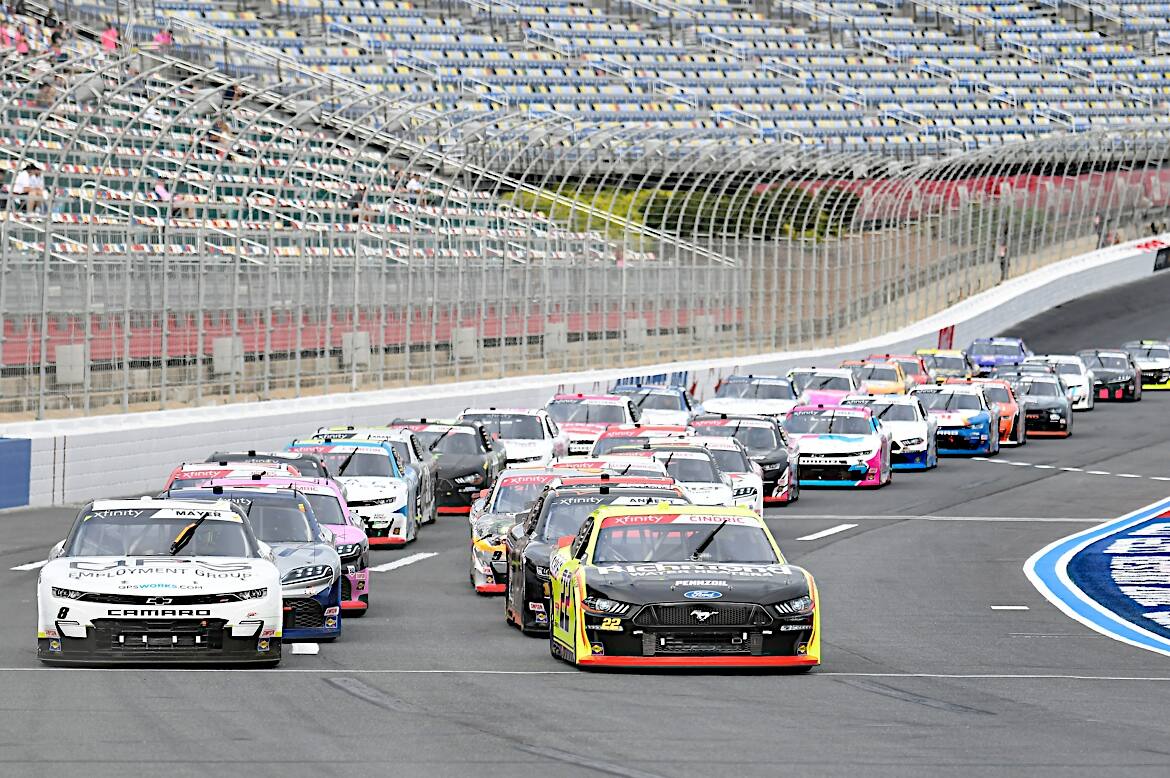 Austin Cindric (second) led Ford in a NASCAR Xfinity Series Round of 12 elimination race. Austin Cindric (second) led Ford in a NASCAR Xfinity Series Round of 12 elimination race.