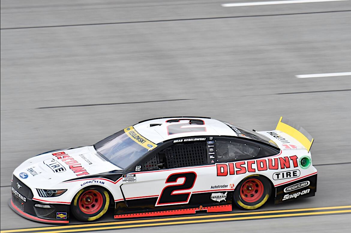 Brad Keselowski finished second and Joey Logano third in a rain-shortened NASCAR Cup Series race. Brad Keselowski finished second and Joey Logano third in a rain-shortened NASCAR Cup Series race.