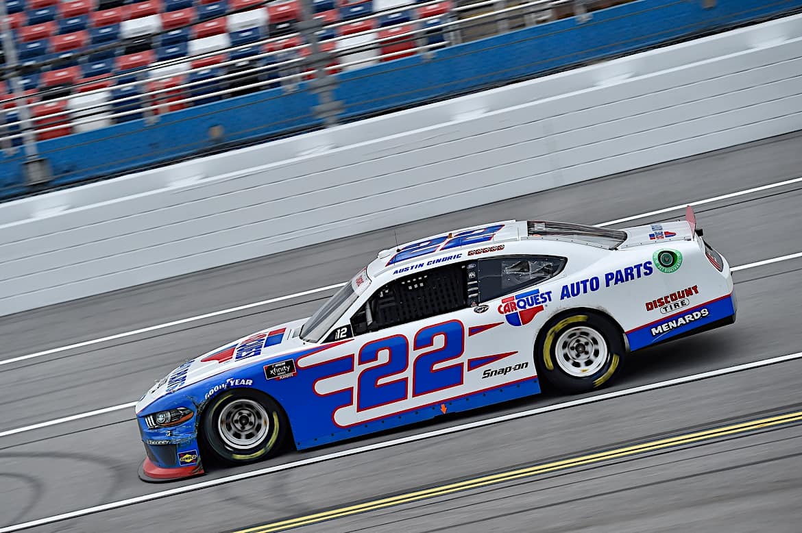 Austin Cindric clinched a spot in the NASCAR Xfinity Series Round of 8 after an eighth-place finish. Austin Cindric clinched a spot in the NASCAR Xfinity Series Round of 8 after an eighth-place finish.