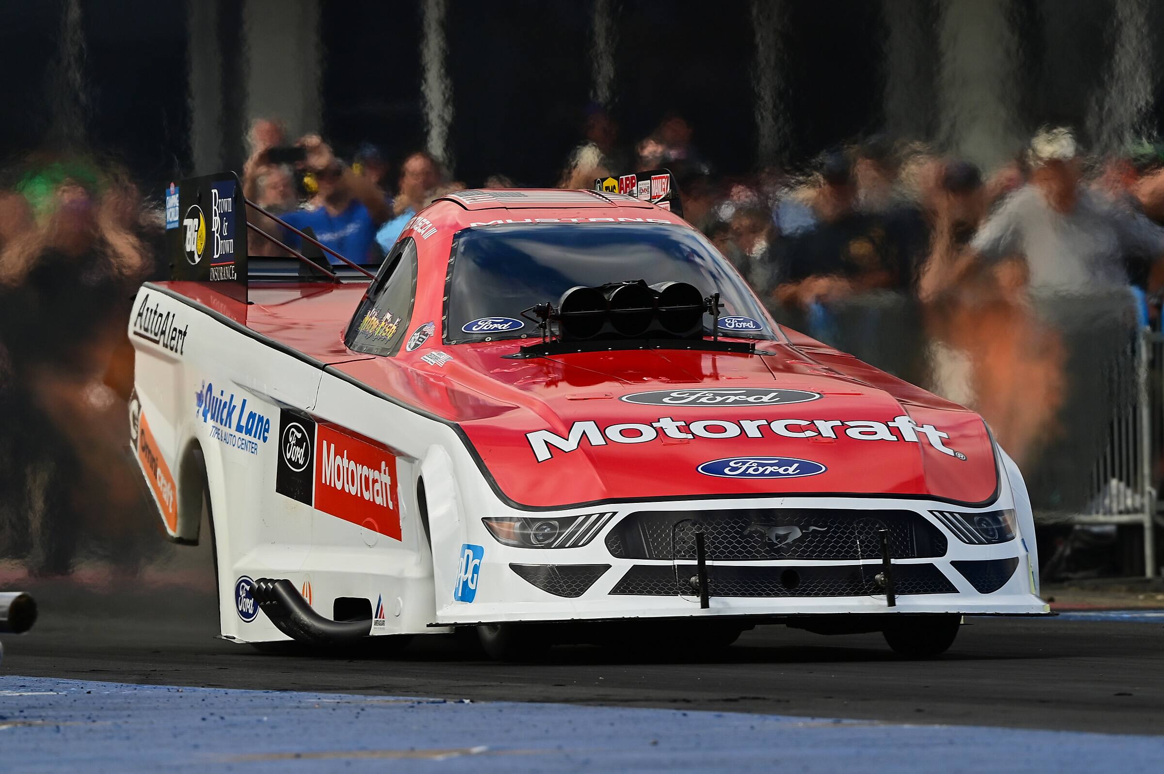 Bob Tasca III made it to the quarterfinals NHRA Camping World Drag Racing Series action. Bob Tasca III made it to the quarterfinals NHRA Camping World Drag Racing Series action.